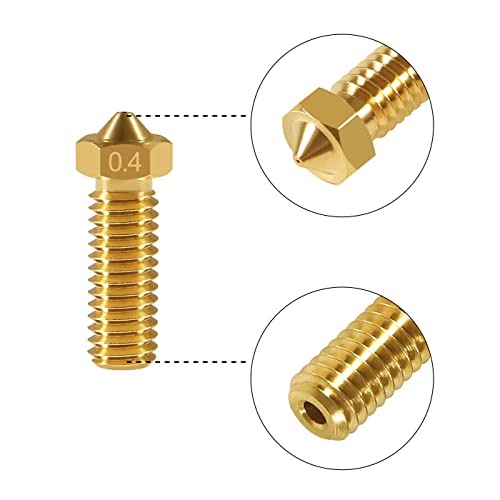ALMOCN 15-Pack V6 Volcano Brass Nozzles 0.4mm