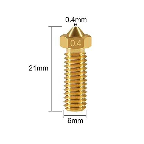 ALMOCN 15-Pack V6 Volcano Brass Nozzles 0.4mm