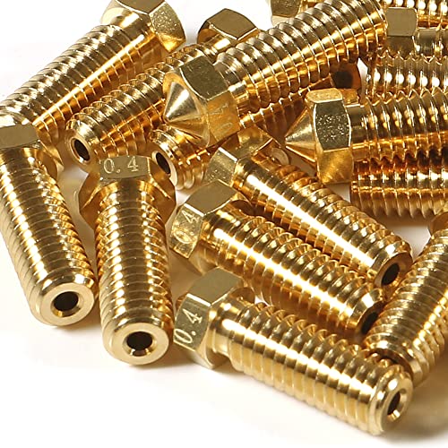 ALMOCN 15-Pack V6 Volcano Brass Nozzles 0.4mm