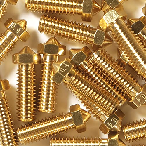 ALMOCN 15-Pack V6 Volcano Brass Nozzles 0.4mm