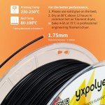 YXPOLYER 1.75mm Durable Nylon Filament - 1kg Black
