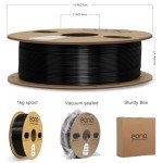 Eono Black PLA Filament for 3D Printer