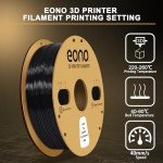 Eono Black PETG Filament for 3D Printing