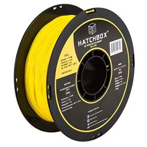HATCHBOX 3D Printer Filament, TPU, Yellow, 1kg