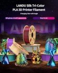 LANDU Tri-Color Silk PLA Filament 1.75mm 1Kg