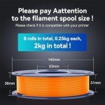 SUNLU 3D Printer PLA+ Filament 8-Pack Bundle