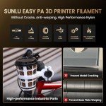 SUNLU Easy PA 3D Printer Filament 1.75mm, Black