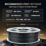 SUNLU Easy PA 3D Printer Filament 1.75mm, Black