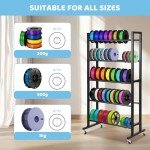 Rolling 3D Printer Filament Storage Rack - 5 Layers