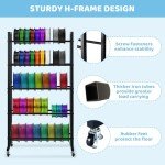 Rolling 3D Printer Filament Storage Rack - 5 Layers