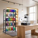 Rolling 3D Printer Filament Storage Rack - 5 Layers