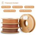 Wood PLA Filament Bundle - 1.75mm, 4 Pack