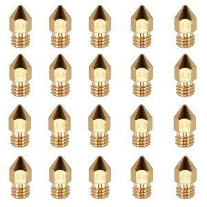 20 Pack 0.4mm Brass Nozzles for 3D Printers