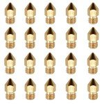 20 Pack 0.4mm Brass Nozzles for 3D Printers