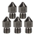 5-Pack Hardened Steel 0.4mm Nozzles for 3D Printers