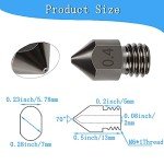5-Pack Hardened Steel 0.4mm Nozzles for 3D Printers