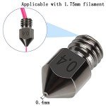 5-Pack Hardened Steel 0.4mm Nozzles for 3D Printers