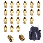 20 Pack 0.4mm Brass Nozzles for 3D Printers