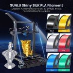 SUNLU Silk Silver PLA+ 3D Filament 1Kg