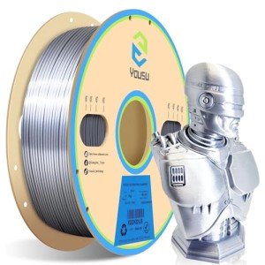 YOUSU Silk PLA Filament 1.75mm - Shiny Silver