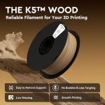 Kexcelled 1.75mm PLA Wood Filament, 1kg Spool