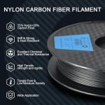 YOUSU PA12-CF Black Carbon Fiber Nylon Filament 500g