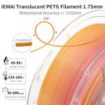 Gradient Pink Yellow PETG Filament 1.75mm 1Kg