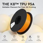 Kexcelled 1.75mm TPU 95A Soft Filament - Yellow