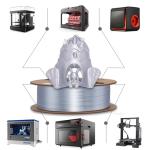 Eono Silk Silver PLA 3D Printer Filament 1.75mm