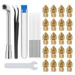 20PCS 0.4mm Brass Nozzle Kit for 3D Printers