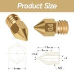 20PCS 0.4mm Brass Nozzle Kit for 3D Printers