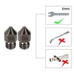 DollaTek MK8 0.6mm Hardened Steel Nozzles 1.75mm