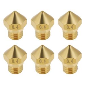eMagTech 6 Pack 0.4mm Brass 3D Printer Nozzles