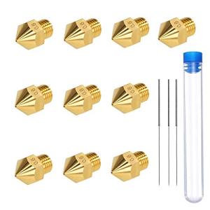 10 Pack MK8 0.6MM Brass Nozzles with Cleaners