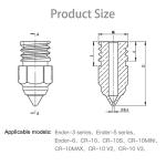 Creality 12-Pack 0.4mm Brass 3D Printer Nozzles