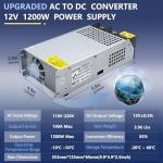 Upgraded 12V 100A 1200W Power Supply Adapter