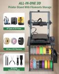 3D Printer Stand with Filament Storage and Wheels