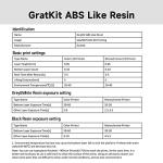 GratKit Tough ABS-Like 3D Printer Resin, 1000g