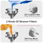 JOREST 5-Pack Stainless Steel 3D Resin Funnel Kit