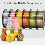 6-Pack Metallic Silk PLA Filament Bundle