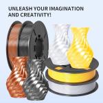 Silk PLA Filament 1.75mm - Metallic Colors 200g x 4