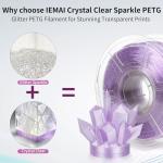 IEMAI Light Blue Glitter PETG Filament 1.75mm