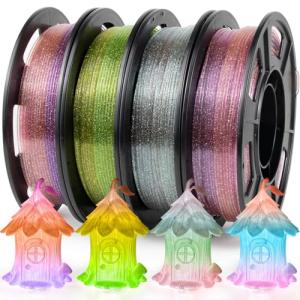 iSANMATE Clear Glitter PETG Filament - 4 Colors