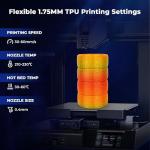AMOLEN Multicolor Flexible TPU 3D Printer Filament Bundle