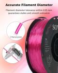 Sovol 1.75mm Flexible TPU Filament - Clear Rose Red
