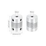 5Pcs 4mm Aluminum Alloy Shaft Couplings for 3D Printers