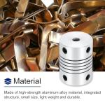 5Pcs 4mm Aluminum Alloy Shaft Couplings for 3D Printers