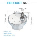 Slow Speed 12V DC Gear Motor for 3D Printers