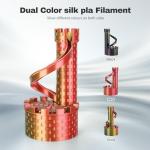 3DHoJor 1.75mm Silk PLA Filament - Black Red Gold