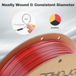 3DHoJor 1.75mm Silk PLA Filament - Black Red Gold